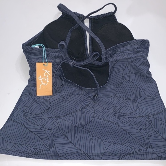 (S)- Kona Sol Women’s Keyhole High Neck Tankini Top - Picture 4 of 9